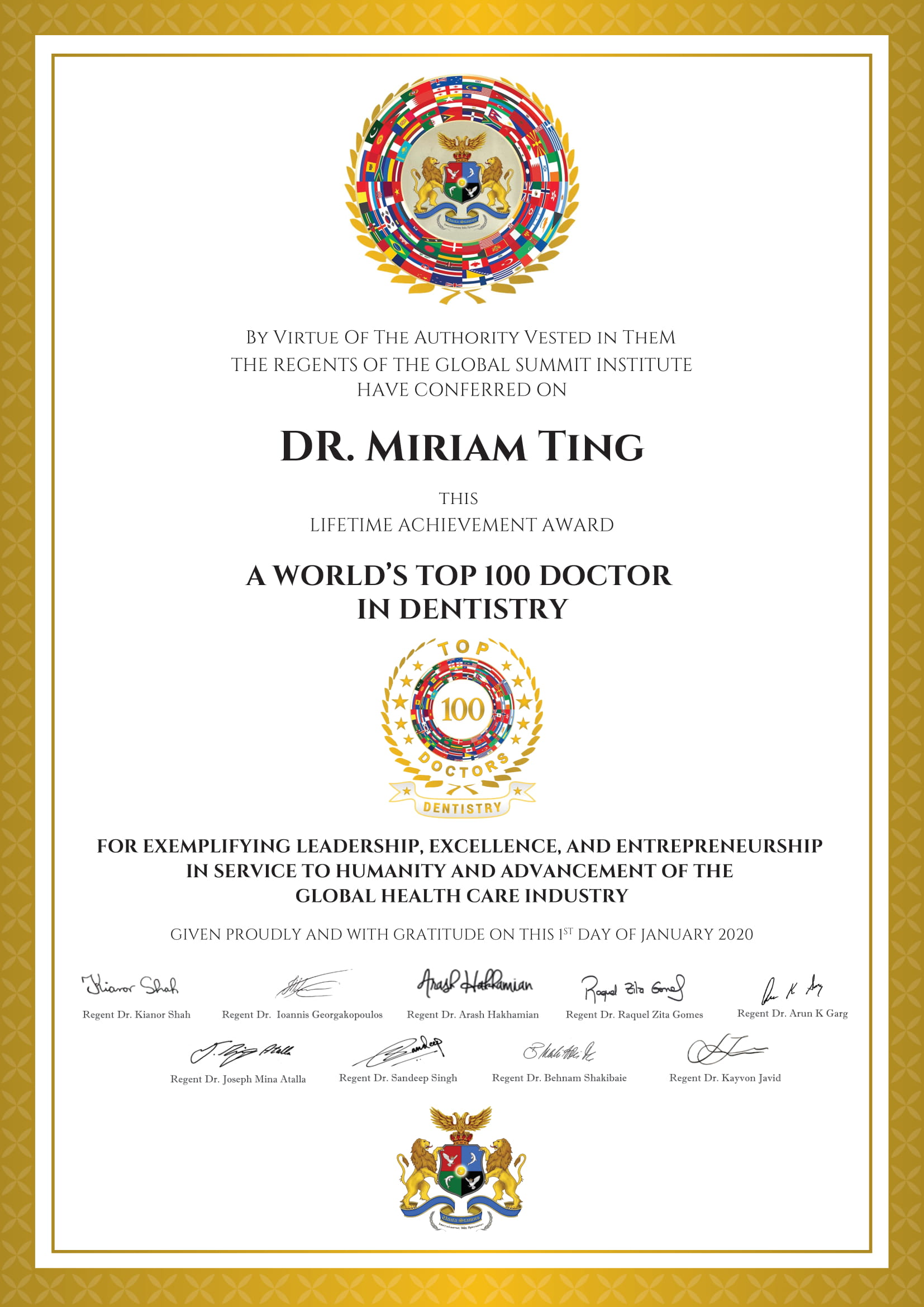A World's Top 100 Doctor in Dentistry
