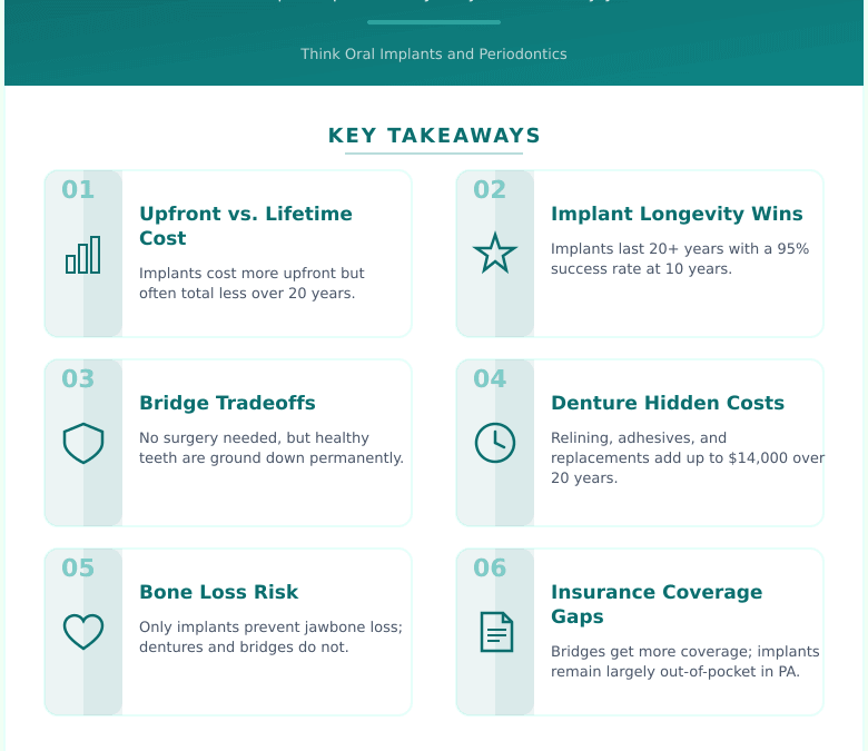 Dental Implants vs Bridges vs Dentures: The Real Cost Comparison Over 20 Years